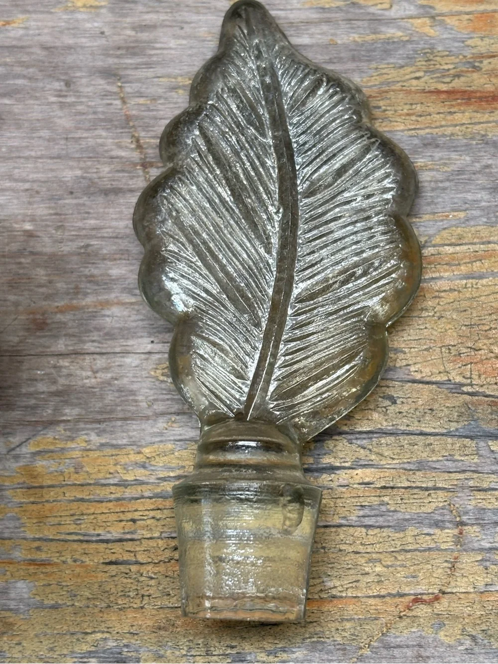 Pottery Barn Mercury Glass Decorative Bottle with Glass Stopper 8 7/8”H